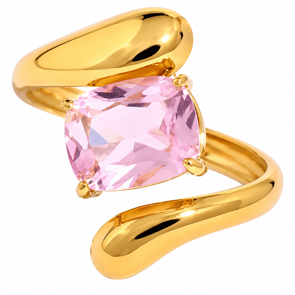 Glanzio prsteň Pink Aura nastaviteľný 87054