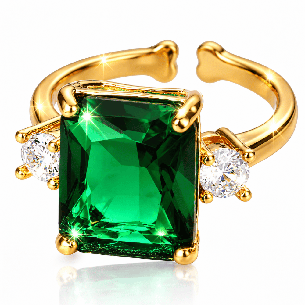 Glanzio prsteň Emerald Glamour nastaviteľný 87004